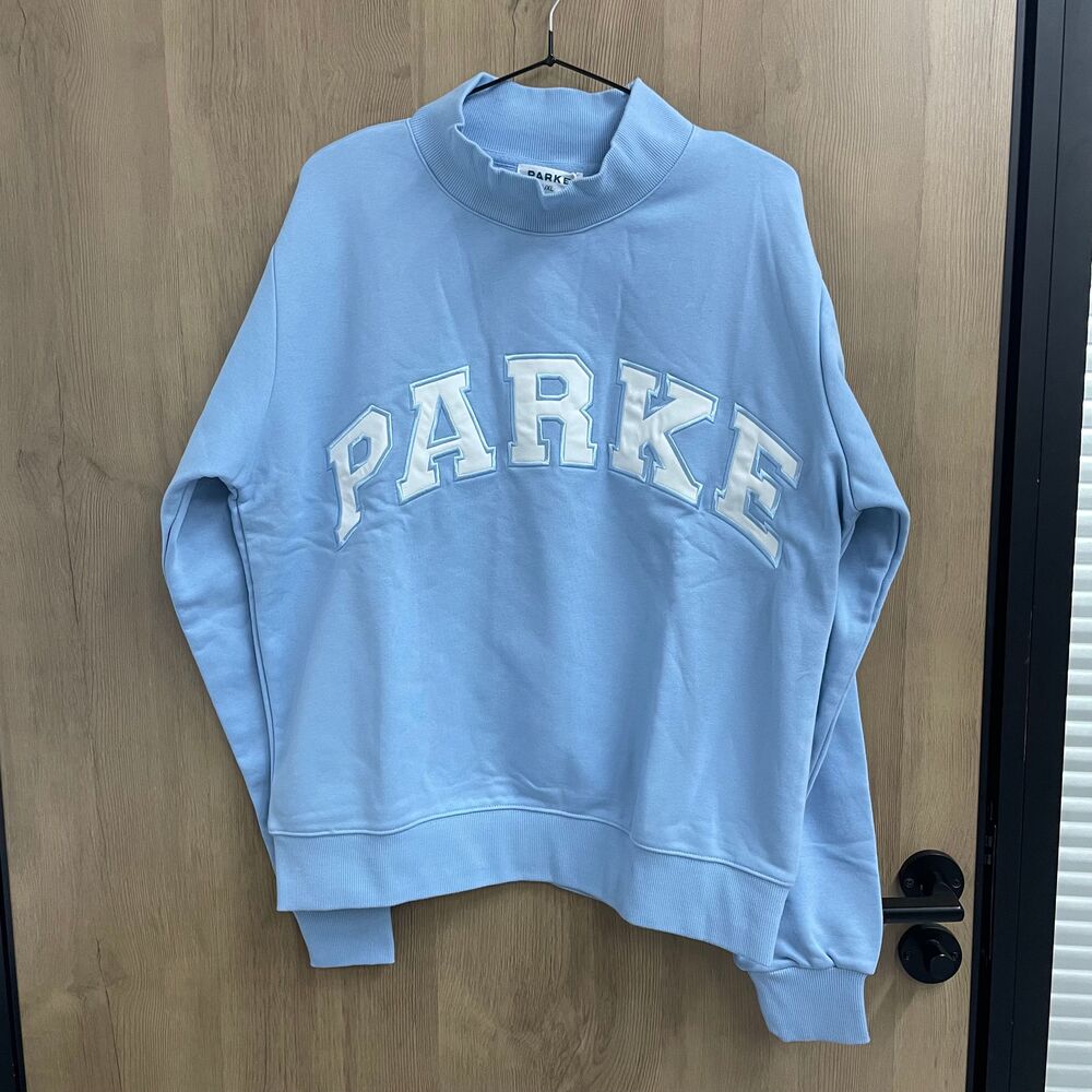 Light Blue PARKE Sweatshirt Preppy Varsity Style